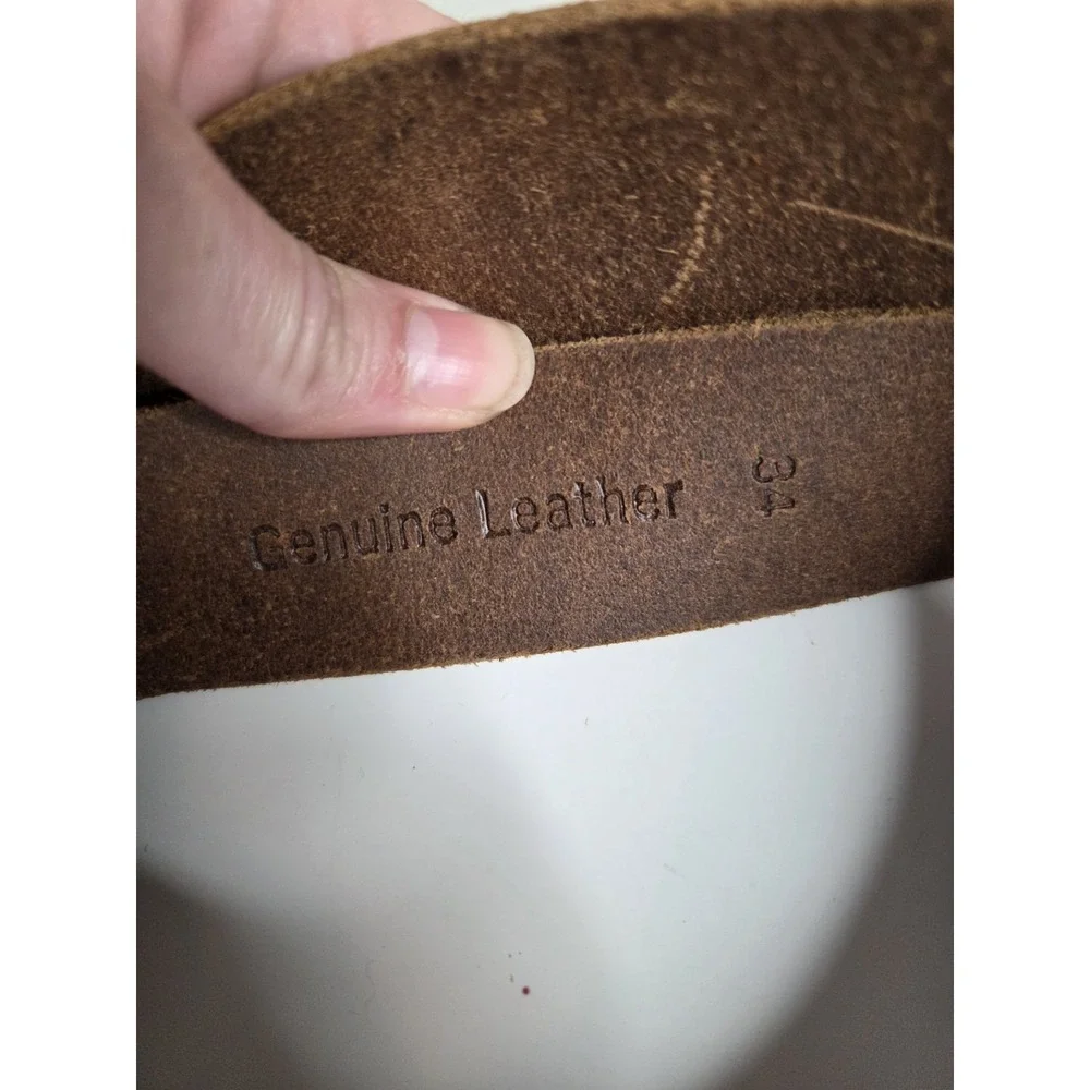 Timberland‎ Men Genuine Leather Classic Jean Belt Brass Buckle Brown Size 34